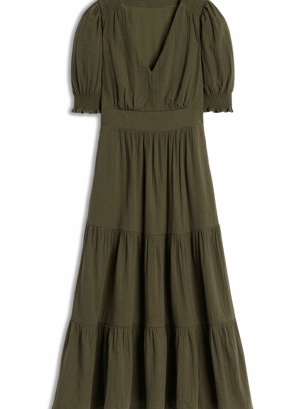 Boden Anna Double Cloth Midi Dress-Olive Green